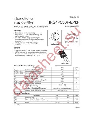 IRG4PC50F-EPBF datasheet  